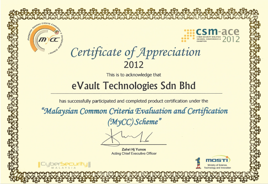 CC Certificate Of Appreciation