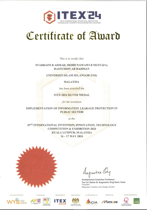 ITEX24 Certificate Of Award